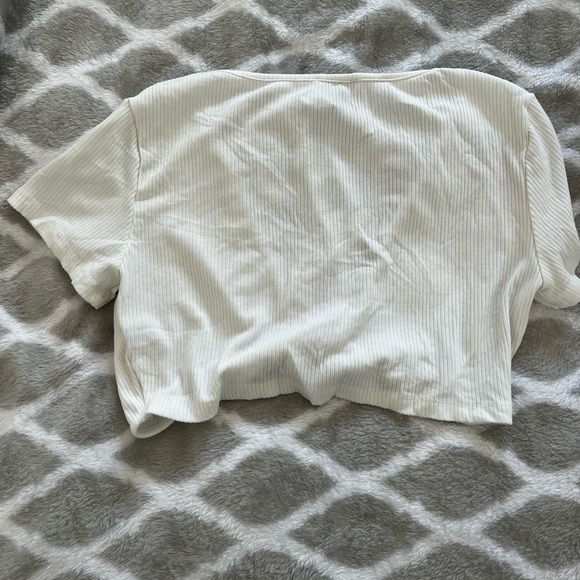 PRINCESS POLLY | white ribbed crop top - Picture 2 of 4